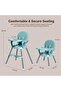3-in-1 Convertible Baby High Chair, Foldable, Adjustable Height, Tray, 6–36 Months (Blue) - 2