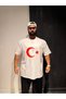 Moon Star White Crew Neck Plus Size 100% Cotton Short Sleeve Oversize T-Shirt - 2