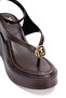 Women's Wedge Heeled Flip-Flop Sandals 6343 Brown - 3
