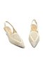 Genuine Leather Knitted Detailed Heeled Shoes Z627 Beige Knit (Beige Knit) - 4