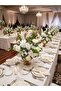 Luxurious White Artificial Table Flower Arrangement – Ready-Made Design with Plate (Vase Flower) - Table Flower - 2