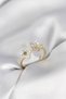 Gold Color Pearlescent Flower Model Women's Ring