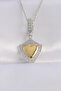 316L Steel Chain Silver Color Zircon Stone Design Gold Color Heart Pendant