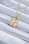316L Steel Chain Gold Color Zircon Stone Framed Tarot Pendant