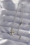 316L Steel Chain Silver Color Zircon Stone Pole Star Necklace - 2
