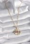 316L Stainless Steel Gold-Colored Women's Necklace with Pink Zircon Stone Engraved Medallion Model BX - 2