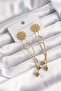 316L Steel Gold Color Dangle Knot Model Daisy Earrings - 2