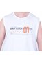 Large Size Printed Sleeveless T-Shirt Run Faster 26127 White - 2