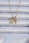316L Steel Chain Gold Color Zircon Stone Magnet Heart Necklace - 3