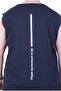 Large Size Printed Sleeveless T-Shirt Life Is Never 26121 Navy Blue - 3