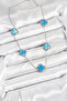 316L Steel Chain Silver Ice Blue Color Clover Women Necklace