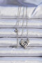 316L Steel Chain Silver Color Zircon Stone Magnet Heart Necklace - 3
