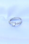Brass Silver Color Adjustable Zircon Stone Ring - 2