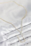 Brass Zircon Stone Gold Color Women's Y Necklace - 2