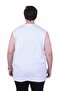 Large Size Printed Sleeveless T-Shirt Horizon 26128 White - 3