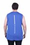 Plus Size Printed Sleeveless T-Shirt Life Is Never 26121 Cobalt Blue - 2