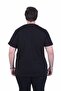 Men's Large Size Crew Neck T-Shirt with Pocket 26145 Black - 3