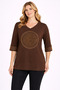 Women's Plus Size Brown, Stone Detailed Tunic 65N32428