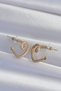 Brass Gold Color Zircon Stone Curved Half Earrings Bezoss - 2