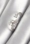 Brass Silver Color Zircon Stone Flower Model Women's Ring