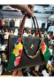 Medium Size Women's Handbag with Chain and Scarf Detail En 24 Boy 19 cm - 2