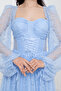 Bale Detailed Long Lace Evening Dress - Baby Blue - 4