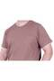Men's Large Size Crew Neck T-Shirt with Pocket 26143 Brown - 2