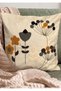 Yellow/Black and Light Gray Colored Floral Themed Cotton Comfort Throw Pillow Cover 36X36 - 2