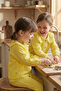 Lace Collared Girls' Muslin Set 100% Cotton Pajamas - 4