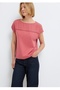 Textured Regular Fit 100% Cotton Women's T-Shirt