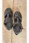 D26Ys-2590-B Genuine Leather Flat Sole Velcro Women's Sandals - 4