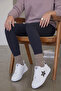Women's Comfortable Sneaker White-Black Sports Shoes - 5