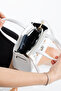 Women's Crossbody and Shoulder Bag with White Belt Detail - 4