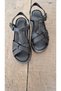 D26Ys-2590-B Genuine Leather Flat Sole Velcro Women's Sandals - 3