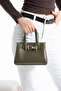 Khaki Belt Detailed Women's Crossbody and Shoulder Bag - 4