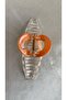 Orange Foldable Clip with Sedef Detail for Summer Style, Easily Creates a Hairstyle When Hot.