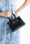 Women's Crossbody and Shoulder Bag with Black Belt Detail - 4