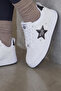 Women's Comfortable Sneaker White-Black Sports Shoes - 6