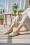 Women's Cream Knitted Buckle Detailed Closed-Front Slippers - Casual Stylish Knitwear Model - 3
