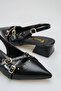S150 Cross-Strap Open Back Slingback Model Women's Shoes with Gold Studs and Buckle Accessories - 4