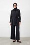 Women's Belted Shirt and Pants Set with Lace Stripe Detail on the Sleeves and Sides - 2