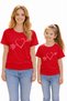 Mother Daughter Combination Oversize T-Shirt Twin T-Shirt Mother Child Heart with Arrow Printed (Sold as a Single Item)