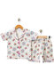 Baby Girl&Child Short Sleeve Cherry Daisies Patterned Shorts Pajama Set 100% Cotton - 2