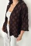 Women's Tied Textured Kimono Cardigan – Loose Summer Cardigan - 5