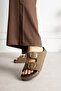 Khaki Women's Double Buckle Stylish Comfortable Slippers - 2
