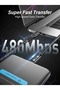 كابل شحن سريع قماش-اسود MX144-TYPC-C-240W ١M لعدد 3 حبات - 3