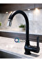 Luxury Kitchen Sink Faucet with Double Water Inlet, Black Color, Brass Body, 360 Degree Movable Aerator