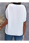 Women's Short Sleeve V-Neck Imported Crepe Blouse - 3
