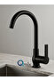 Luxury Kitchen Sink Faucet with Double Water Inlet, Black Color, Brass Body, 360 Degree Movable Aerator - 7