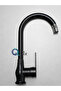 Luxury Kitchen Sink Faucet with Double Water Inlet, Black Color, Brass Body, 360 Degree Movable Aerator - 4